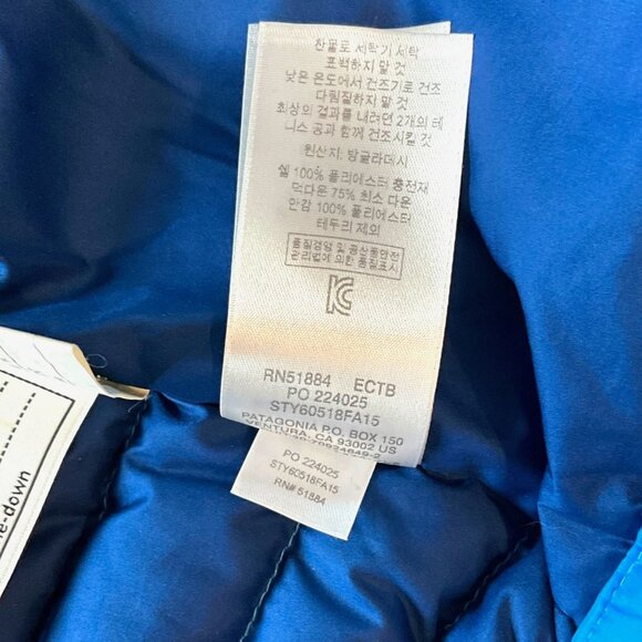 Patagonia Baby Down Sweater Jacket Blue Full Zip Size 3T - Picture 9 of 11